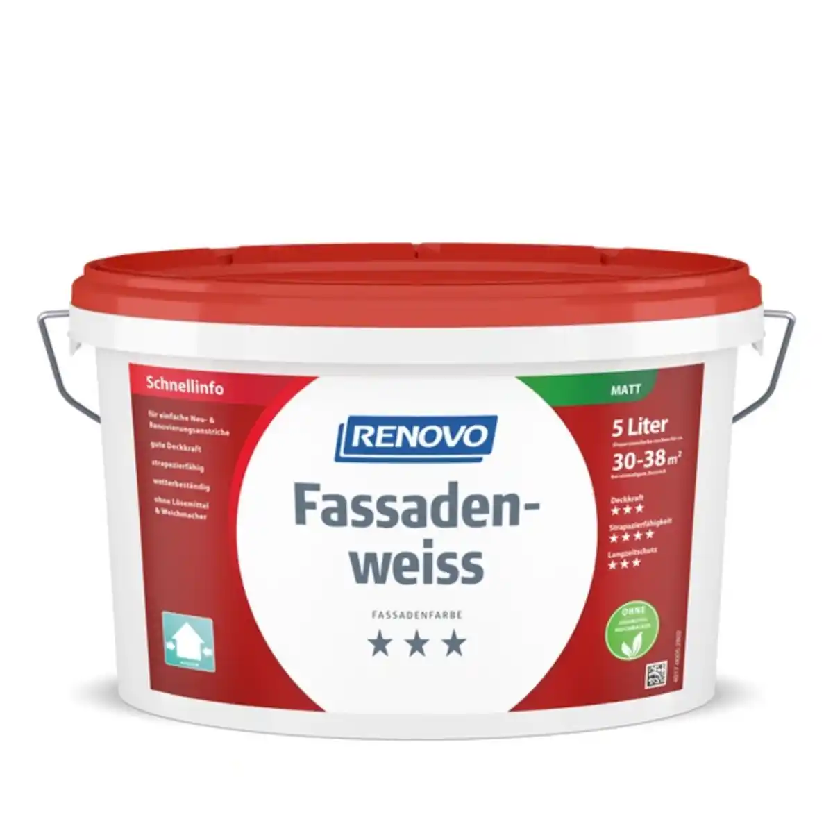 Bild 1 von Fassadenfarbe, matt, 5 Liter, weiß