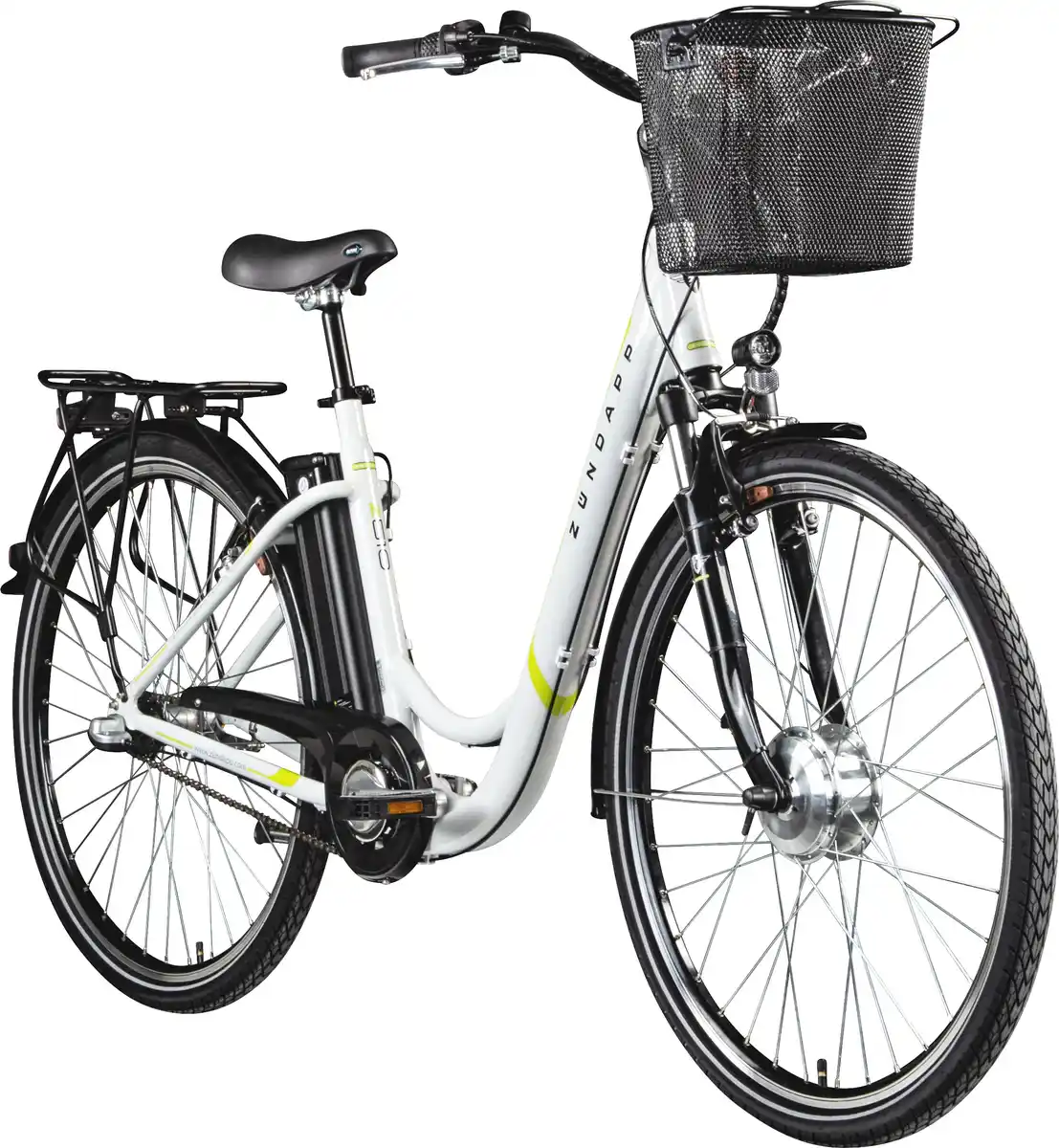 Bild 1 von Zündapp E-Bike City Z510 700c Damen 28 Zoll RH 48cm 3-Gang 374 Wh weiß grün