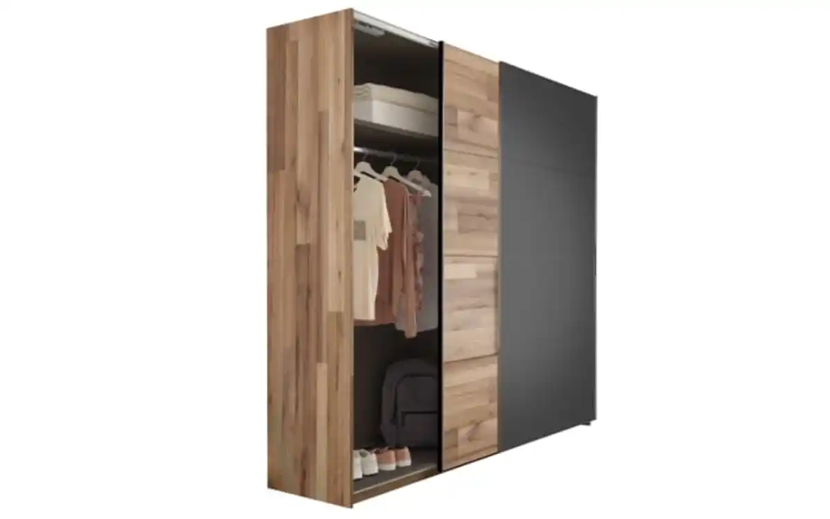 Bild 2 von Pol Power - Schwebetürenschrank Medina, Montana Oak, graphit, 215 x 210 cm