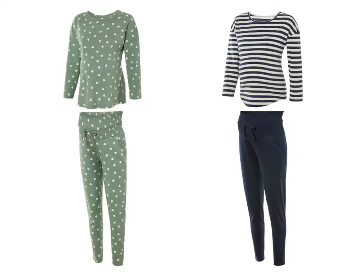 Bild 1 von esmara® Damen Umstands-Pyjama, aus reiner Baumwolle