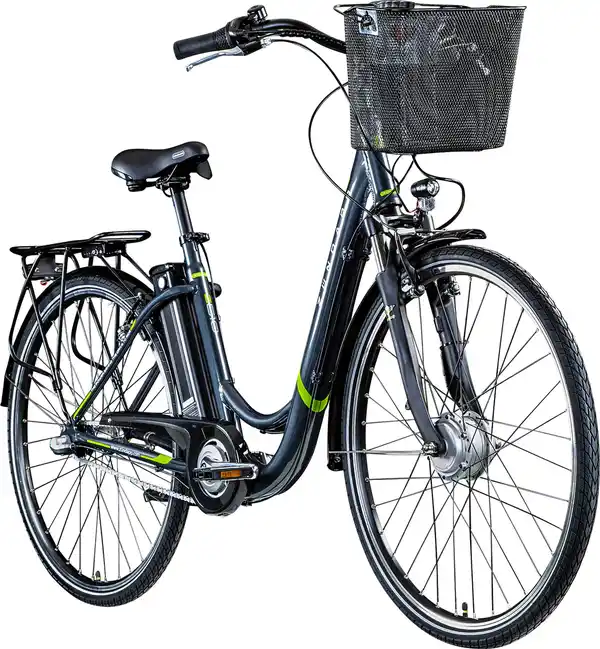Bild 1 von Zündapp E-Bike City Z510 700c Damen 28 Zoll RH 48cm 3-Gang 374 Wh grau grün