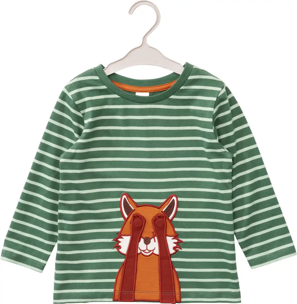 Bild 1 von ALANA Langarmshirt mit 3D-Fuchs-Applikation, grün, Gr. 104