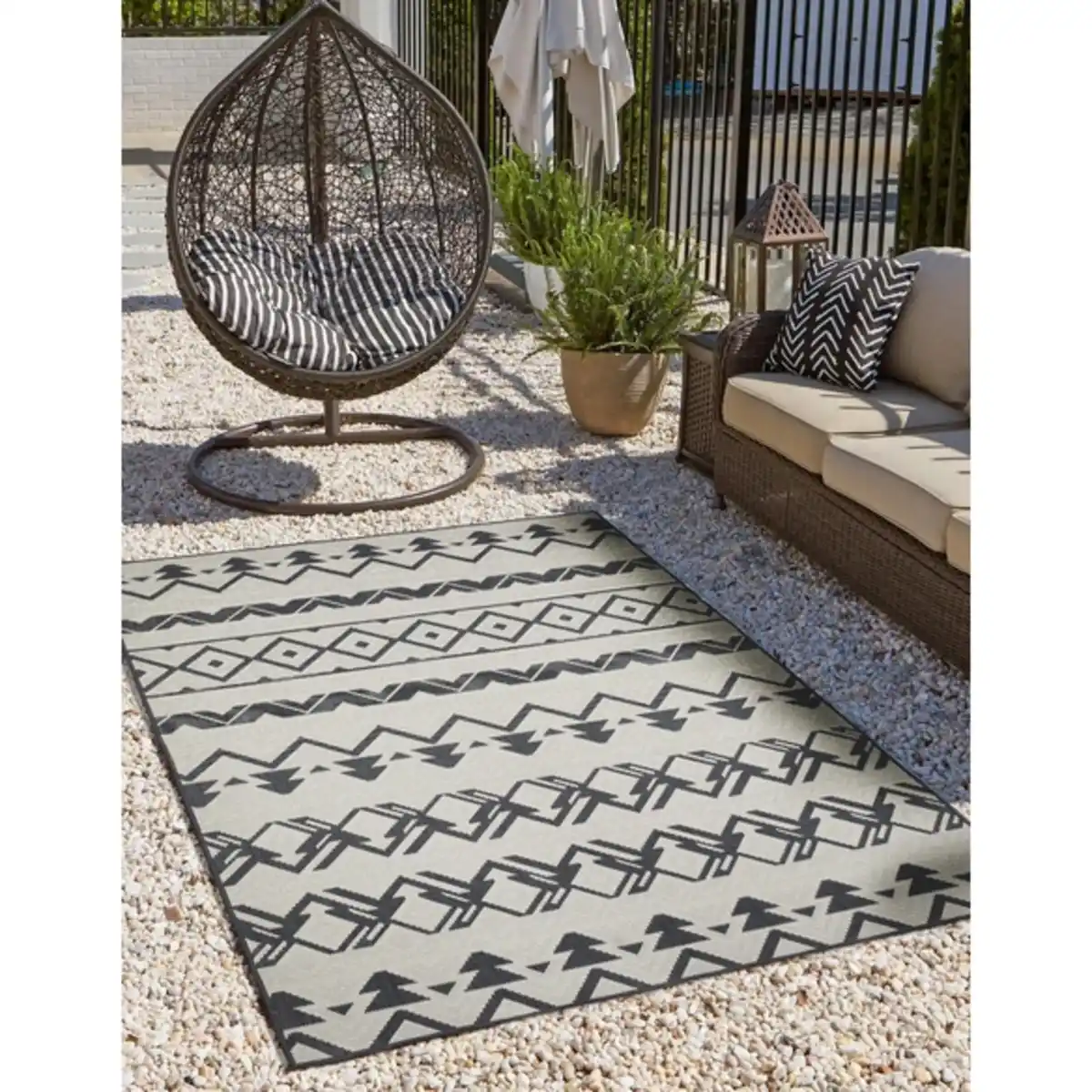 Bild 4 von Teppich »Reno«, BxL: 120 x 160 cm, beige/anthrazit, Boho-Stil