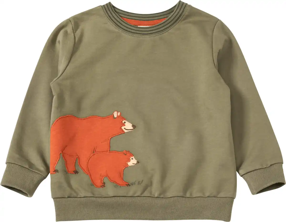 Bild 1 von ALANA Sweatshirt mit Bären-Applikation, grün & braun, Gr. 98