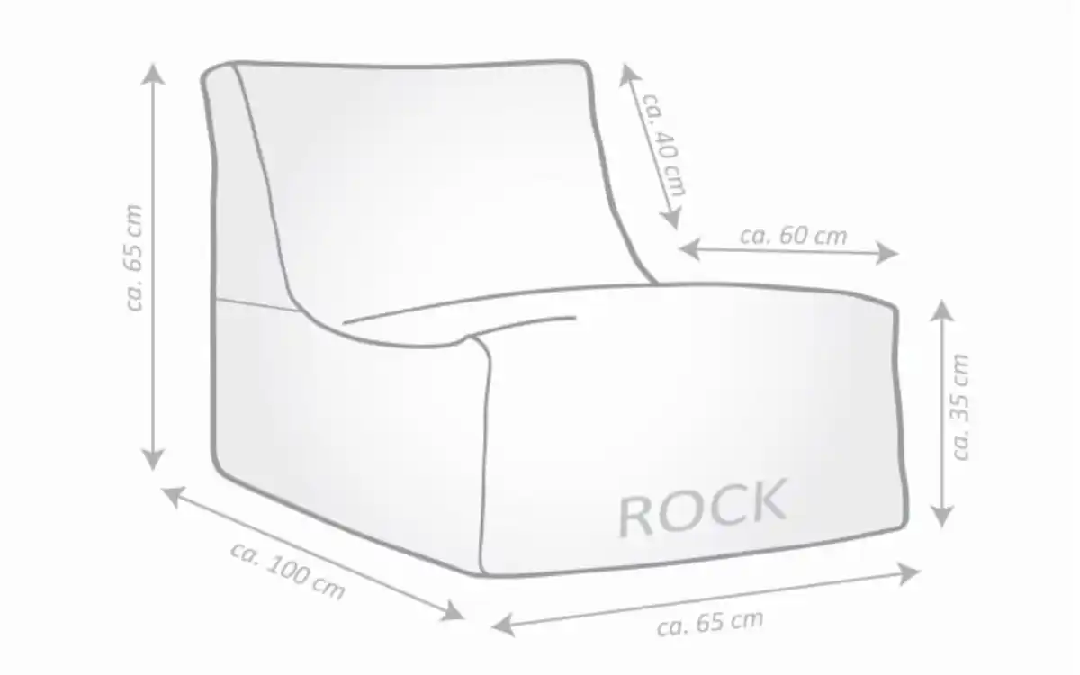 Bild 3 von Sitzsack Rock Santorin, gelb/weiß, 65 x 65 x 100 cm