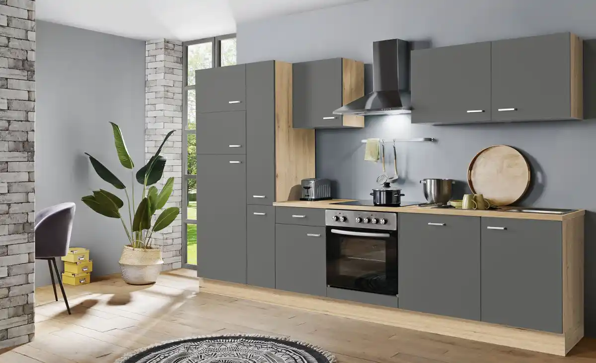 Bild 1 von Menke Küchenzeile inkl. E-Geräte anthrazit 310 cm