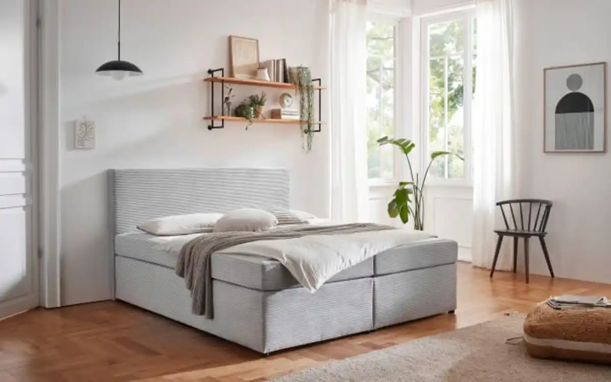 Bild 1 von Boxspringbett Aspen, silber, 180 x 200 cm