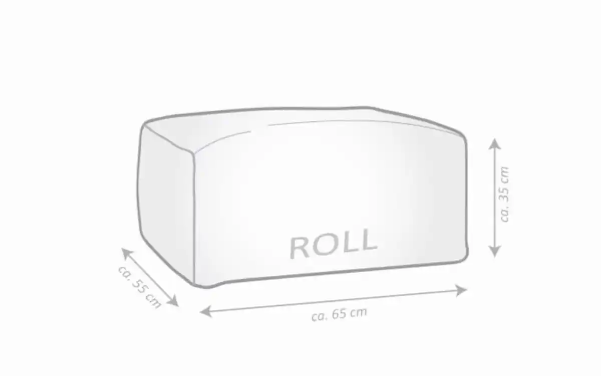 Bild 3 von Sitzhocker Roll Santorin, taupe/weiß, 65 x 35 x 55 cm