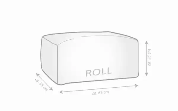 Bild 3 von Sitzhocker Roll Santorin, taupe/weiß, 65 x 35 x 55 cm