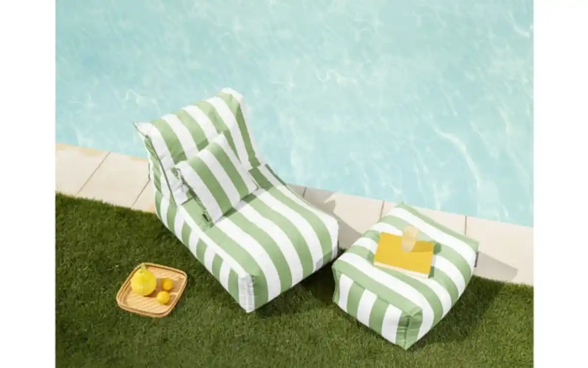 Bild 4 von Sitzsack Rock Santorin, grün/weiß, 65 x 65 x 100 cm