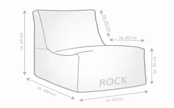 Bild 3 von Sitzsack Rock Santorin, taupe/weiß, 65 x 65 x 100 cm