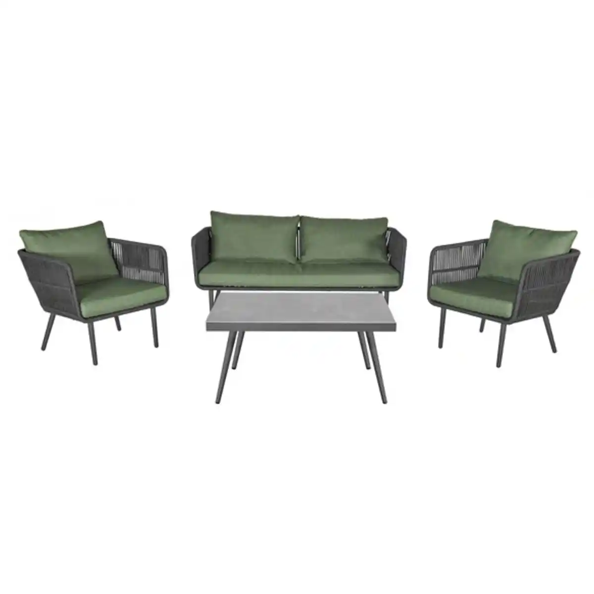 Bild 1 von Loungeset »Saigon«, 4 Sitzplätze, Stahl/Rope/Glaskeramik, inkl. Auflagen