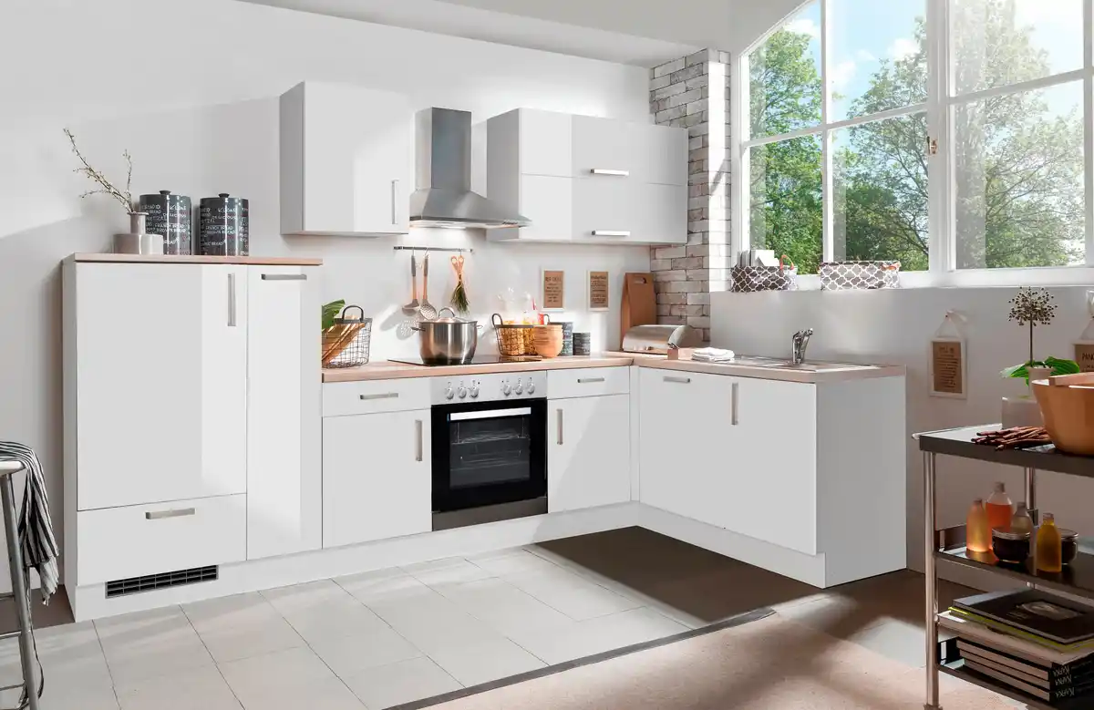 Bild 1 von Menke Küchenzeile L-Form mit Geräte weiß 310 cm