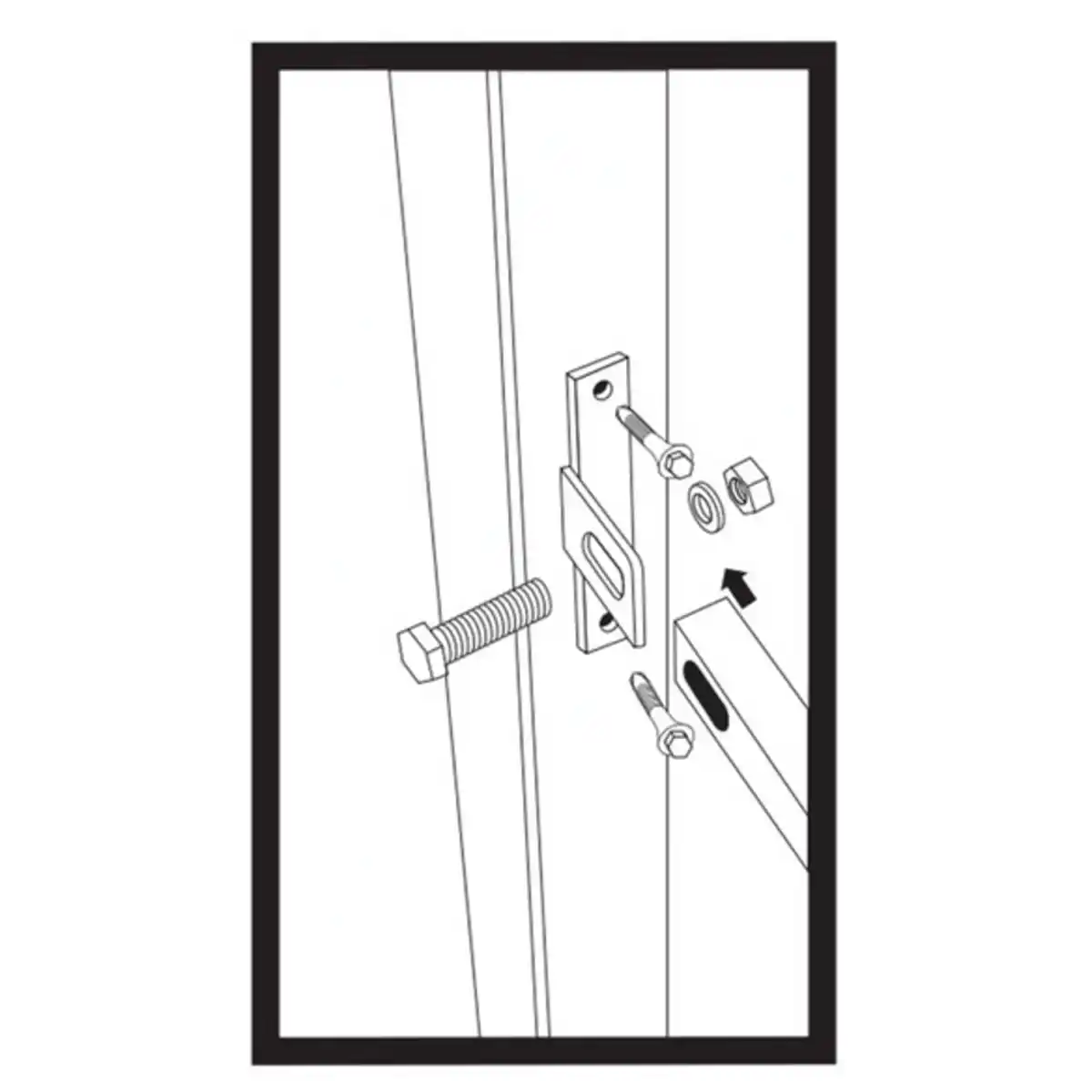 Bild 2 von Zaunverbinder, zur Montage an Metallpfosten, 4 Stück, verzinkt