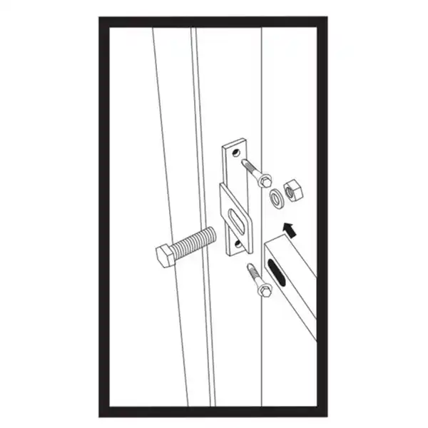 Bild 2 von Zaunverbinder, zur Montage an Metallpfosten, 4 Stück, verzinkt