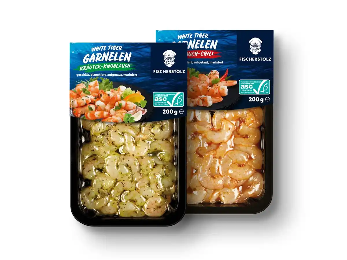 Bild 1 von Fischerstolz ASC White Tiger Garnelen,  200 g