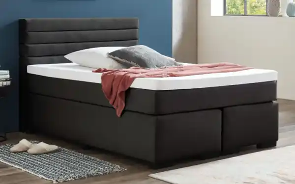 Bild 1 von Sun Garden - Boxspringbett BX1750 Kokomo, anthrazit, 140 x 200 cm, mit höhenverstellbarem Kopfteil