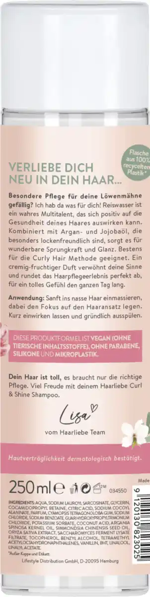 Bild 2 von Haarliebe Curl & Shine Shampoo, 250 ml