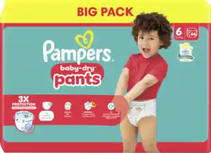 Pampers Baby Dry Pants Windeln Gr.6 Extra Large 13-19kg Big Pack