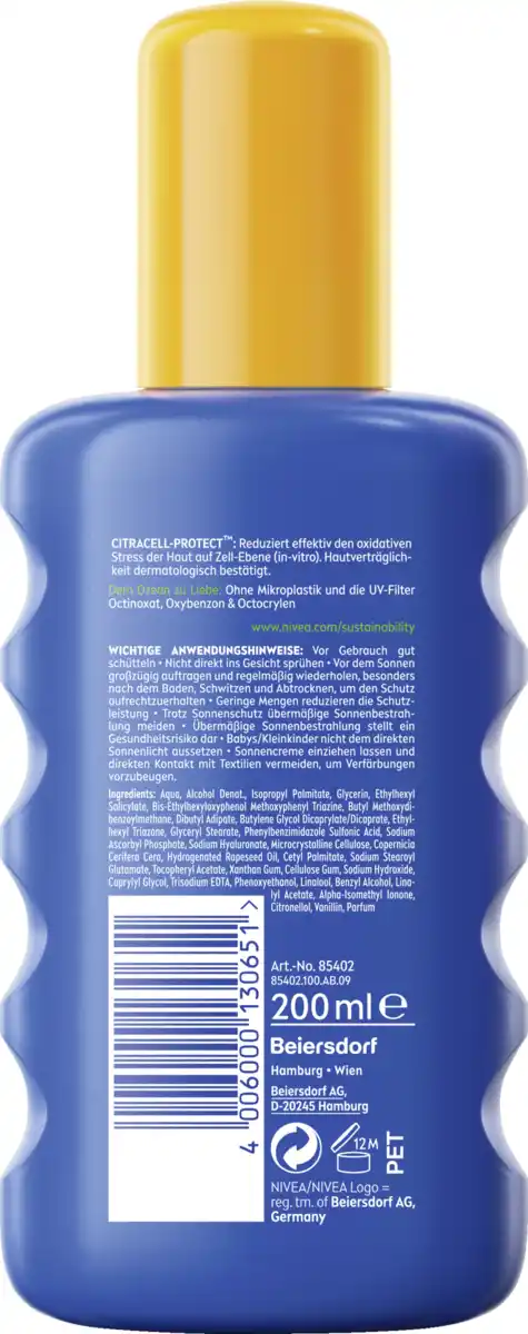 Bild 2 von NIVEA SUN Schutz & Pflege Sonnenspray LSF 30, 200 ml