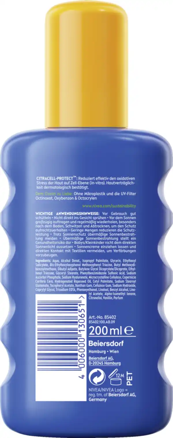 Bild 2 von NIVEA SUN Schutz & Pflege Sonnenspray LSF 30, 200 ml