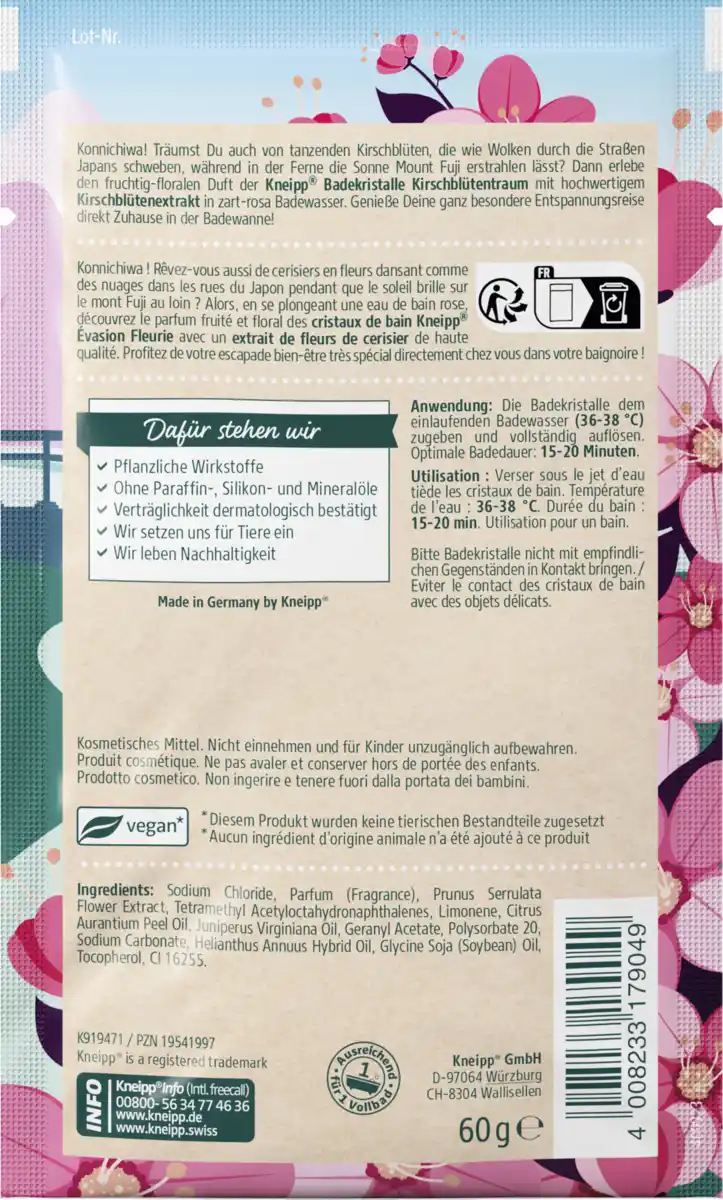 Bild 2 von Kneipp Kirschblüten-TRAUM Badekristalle, 60 g