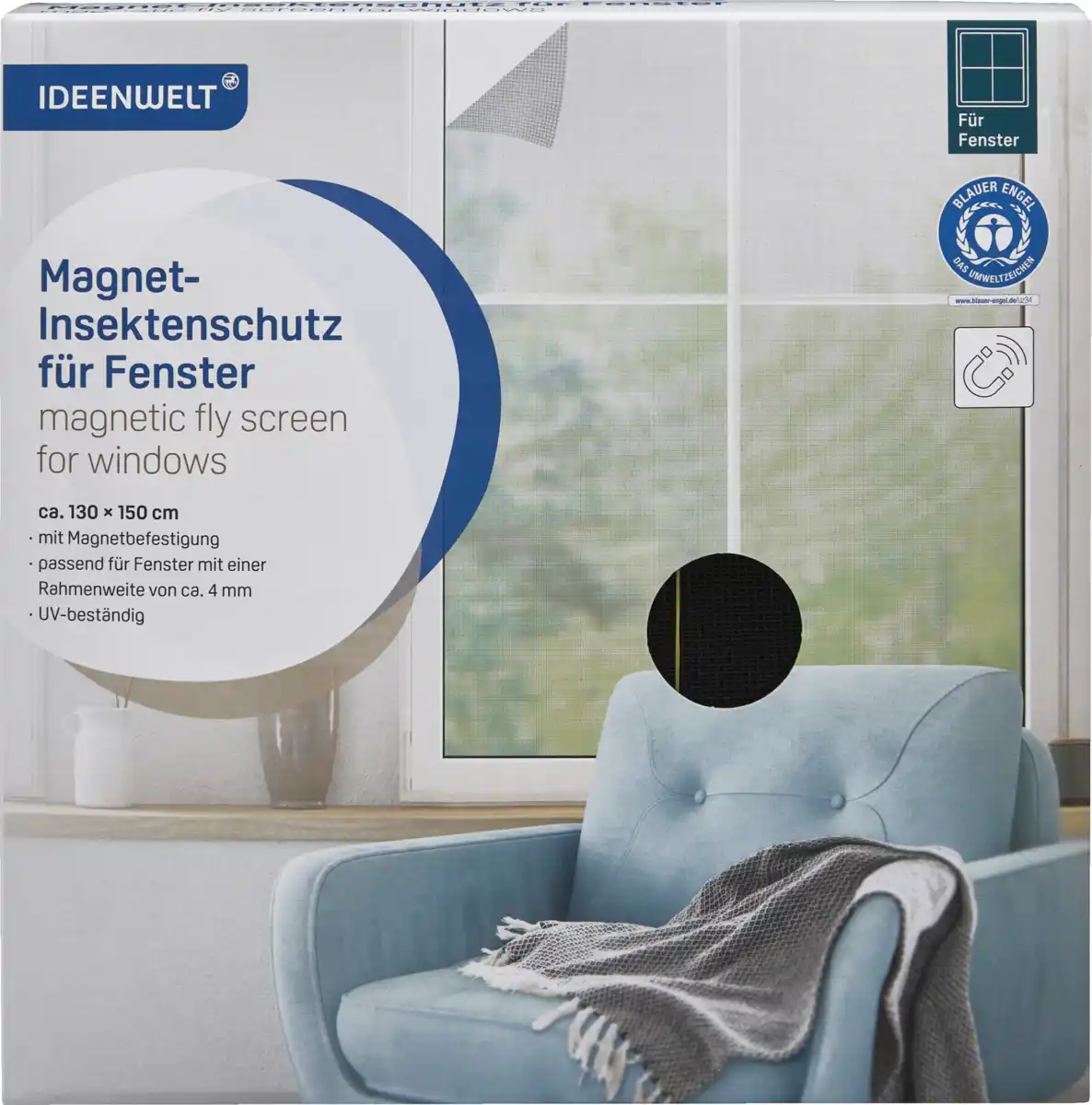 Bild 1 von IDEENWELT Magnet-Insektenschutz Fenster anthrazit