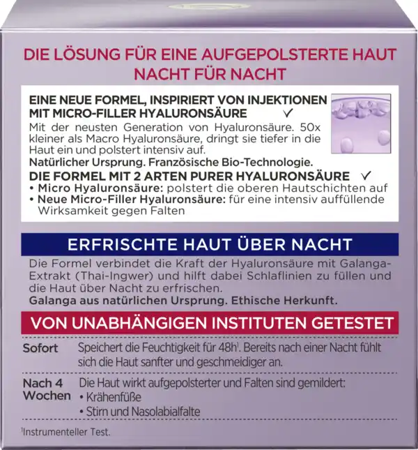 Bild 4 von L’Oréal Paris Revitalift Filler [+Hyaluronsäure] Intensiv Aufpolsternde Anti-Age Pflege Nacht, 50 ml