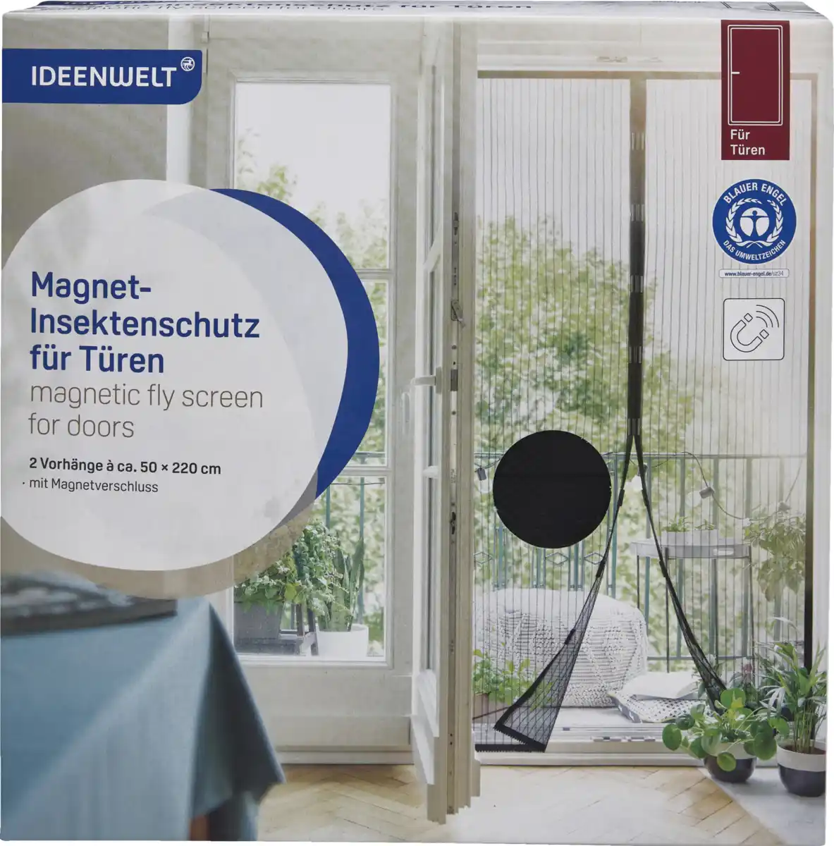 Bild 1 von IDEENWELT Magnet-Insektenschutz für Türen anthrazit