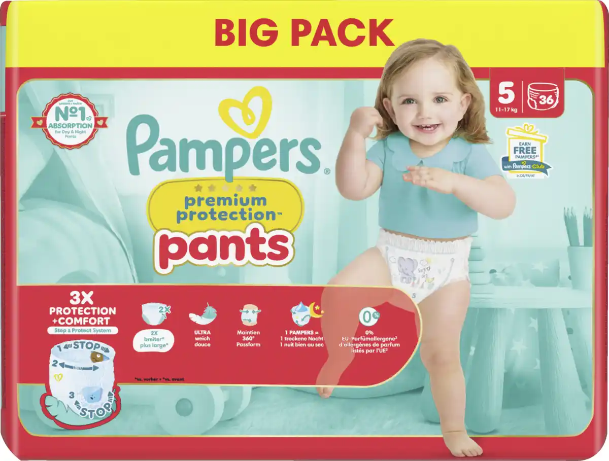 Bild 1 von Pampers premium protection Pants Gr.5 Junior 11-17kg Big Pack