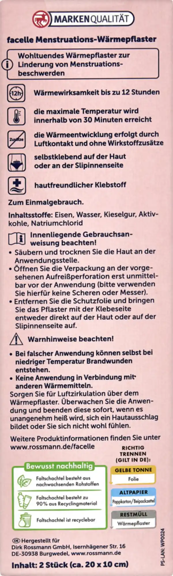 Bild 2 von facelle Menstruations-Wärmepflaster