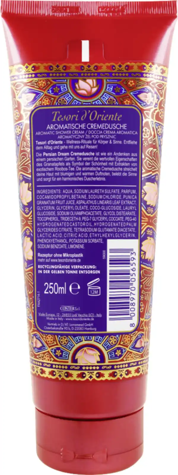 Bild 2 von Tesori d'Oriente Aromatische Cremedusche Persian Dream Granatapfel & Rooibos-Tee, 250 ml