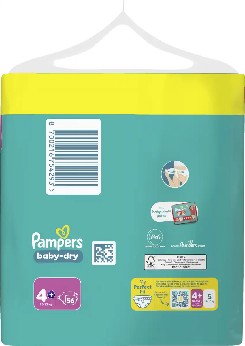 Bild 2 von Pampers Baby Dry Windeln Gr.4 Maxi Plus 10-15kg Big Pack