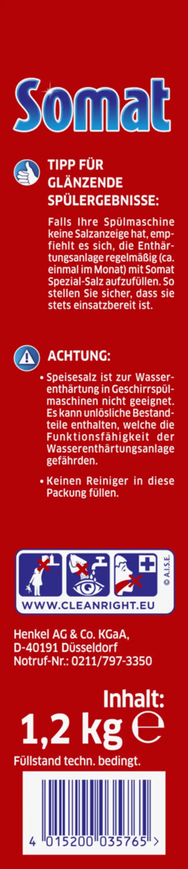 Bild 2 von Somat 5in1 Spülmaschinen Spezial-Salz, 1,2 kg