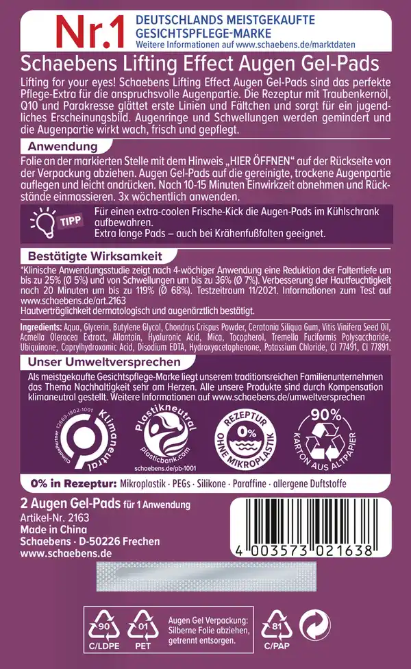 Bild 2 von Schaebens Lifting Effect Augen Gel-Pads