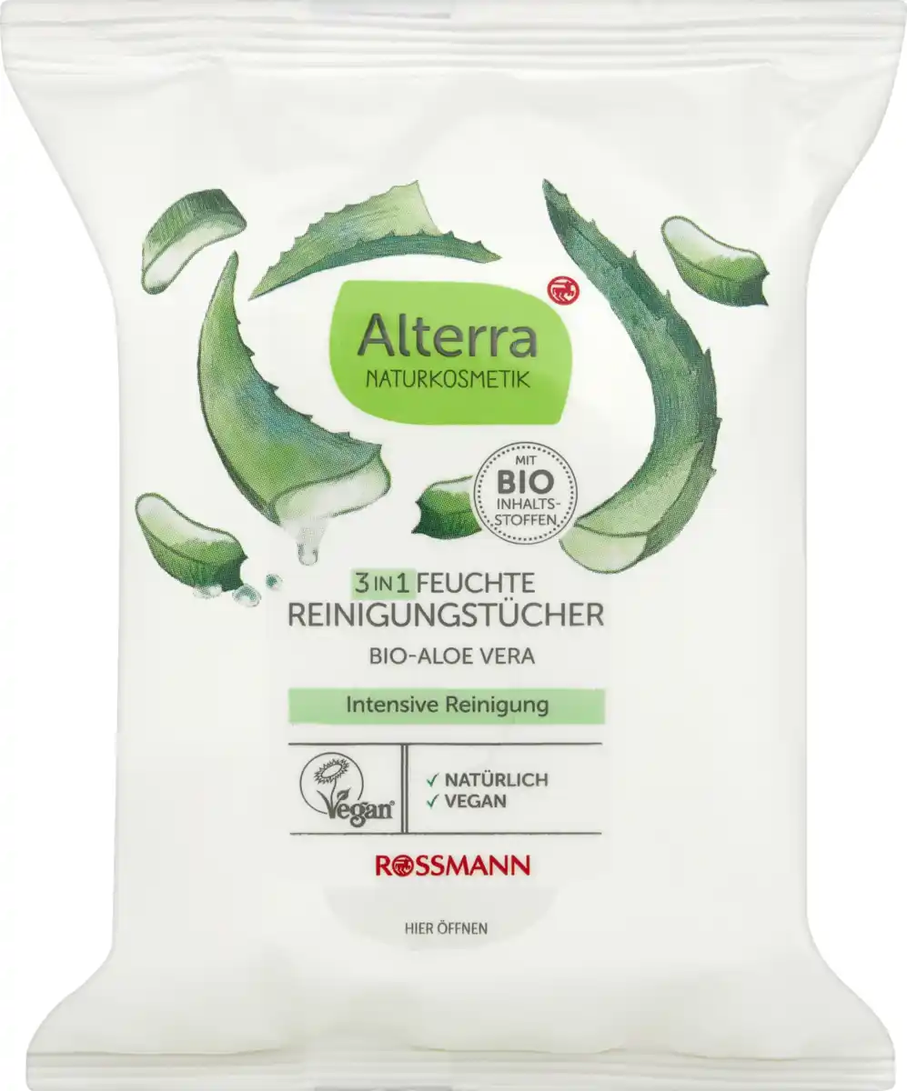 Bild 1 von Alterra NATURKOSMETIK Feuchte Reinigungstücher Bio-Aloe Vera