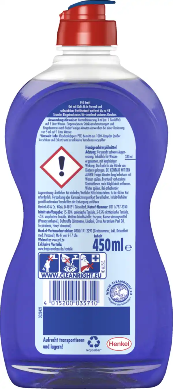 Bild 2 von Pril Kraftgel Ultra Plus Spülmittel, 450 ml