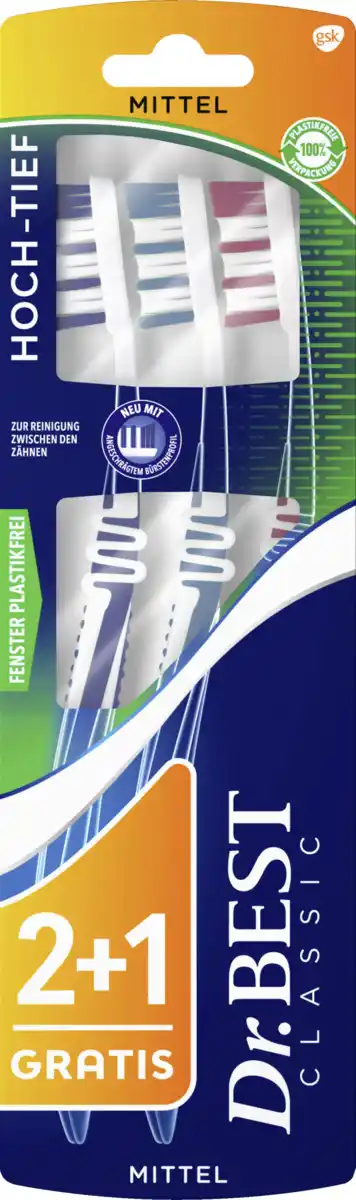 Bild 1 von Dr.BEST Classic Hoch-Tief Zahnbürste mittel