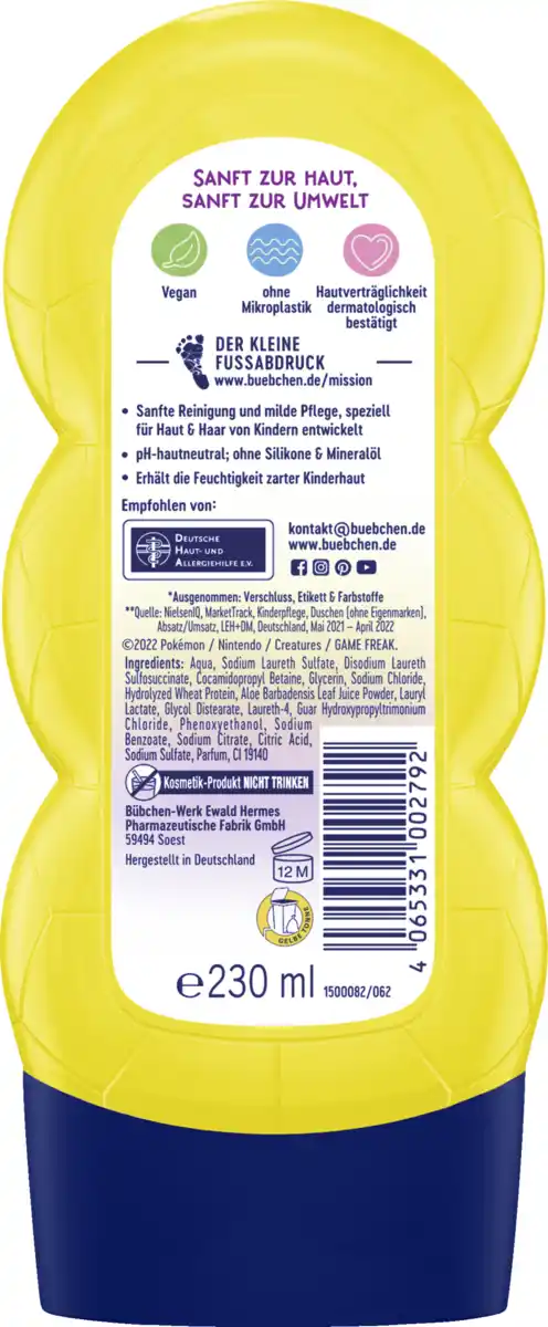 Bild 2 von Bübchen Pokémon Shampoo & Duschgel Pikachu, 230 ml