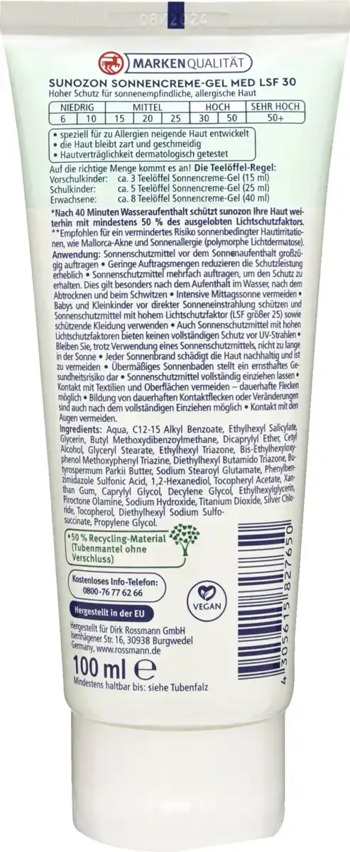 Bild 2 von sunozon MED Sonnencreme-Gel LSF 30, 100 ml