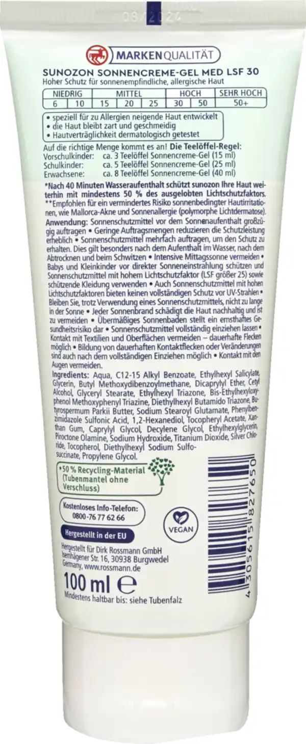 Bild 2 von sunozon MED Sonnencreme-Gel LSF 30, 100 ml