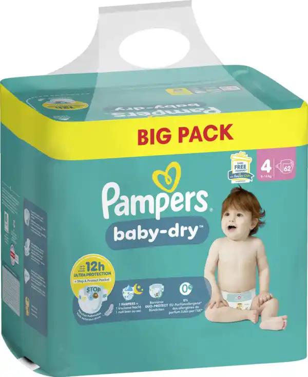 Bild 2 von Pampers Baby Dry Windeln Gr.4 Maxi 9-14kg Big Pack