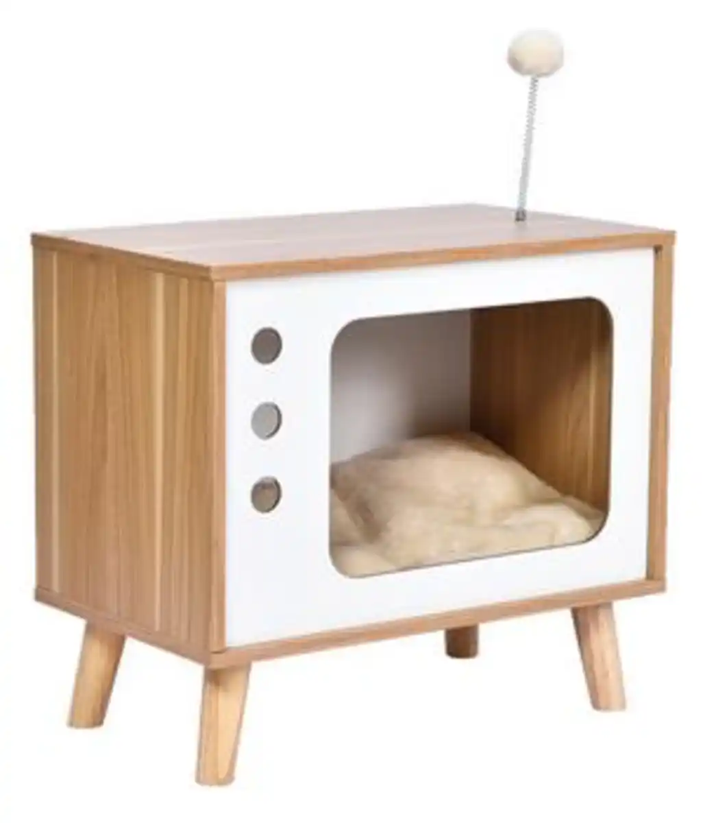 Bild 1 von Dehner Lieblinge Katzenhöhle Buya, weiß/braun, ca. B48/H43/T28 cm