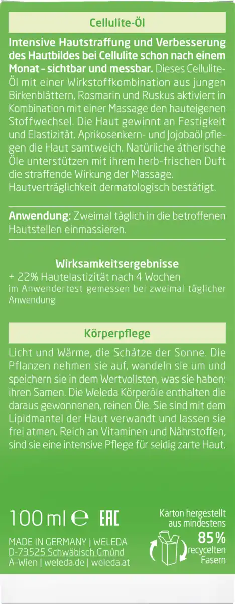 Bild 2 von Weleda Birke Cellulite-Öl, 100 ml