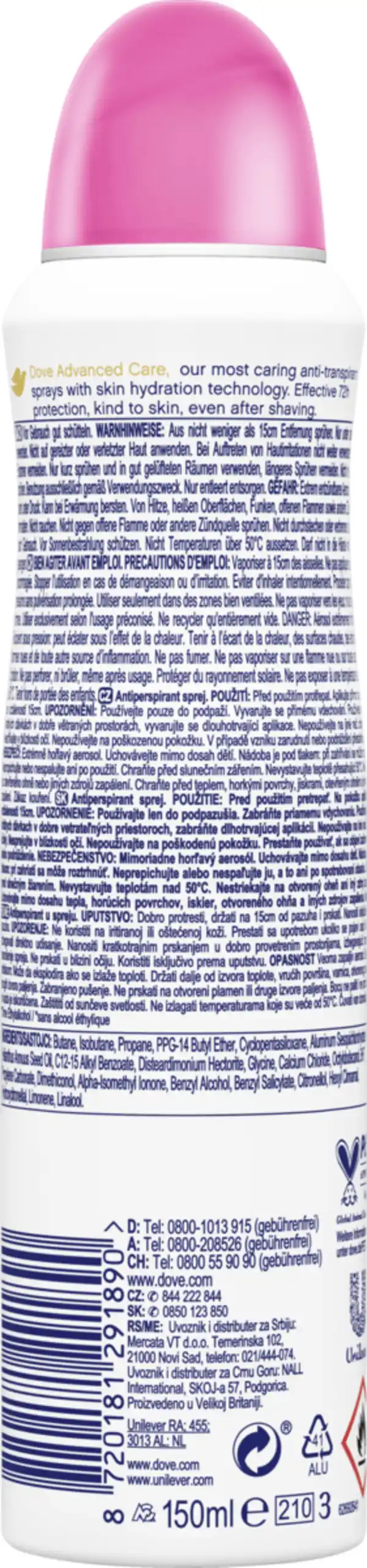 Bild 2 von Dove Deospray Antitranspirant Advanced Care Summer Care, 150 ml