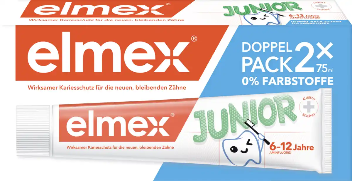 Bild 1 von elmex Junior Zahncreme Doppelpack, 150 ml