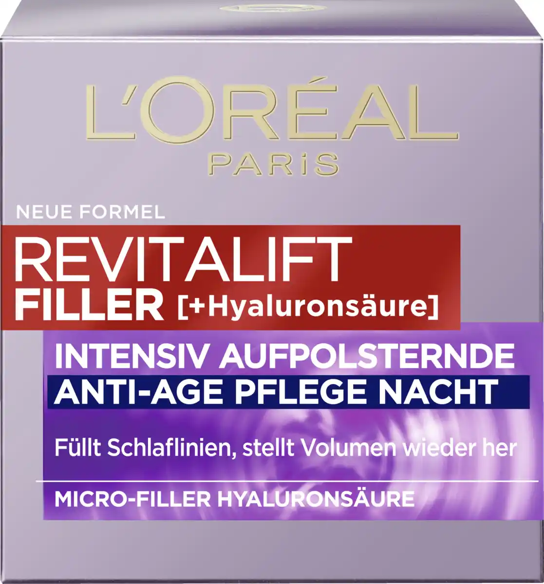Bild 1 von L’Oréal Paris Revitalift Filler [+Hyaluronsäure] Intensiv Aufpolsternde Anti-Age Pflege Nacht, 50 ml