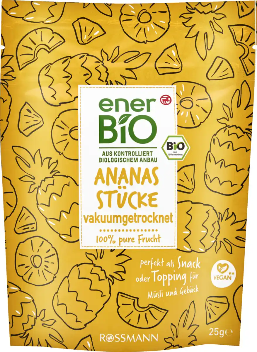Bild 1 von enerBiO Ananasstücke vakuumgetrocknet, 25 g