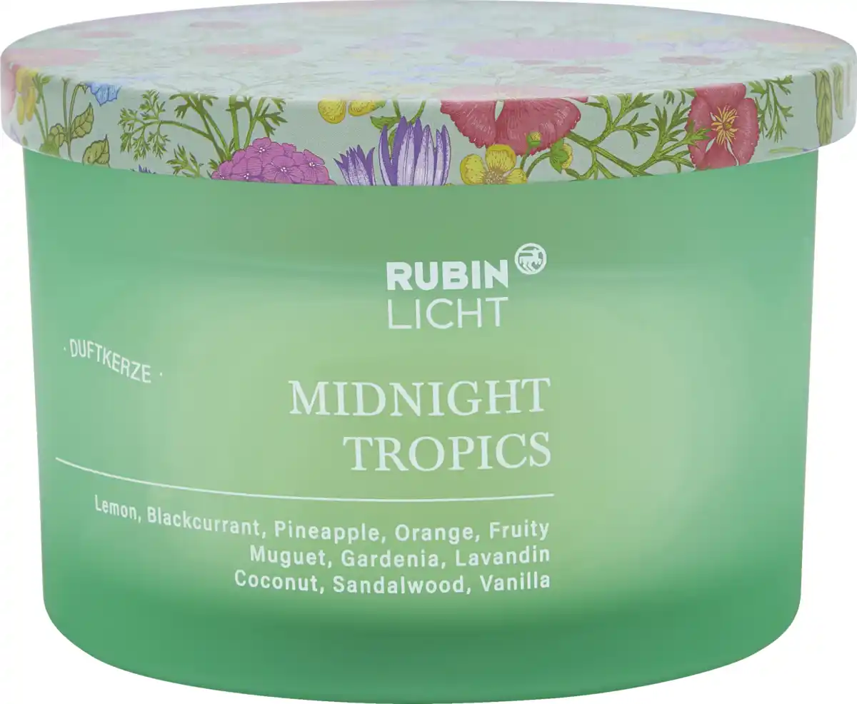 Bild 2 von RUBIN LICHT 3-Docht DG mit blumenbedrucktem Metallde