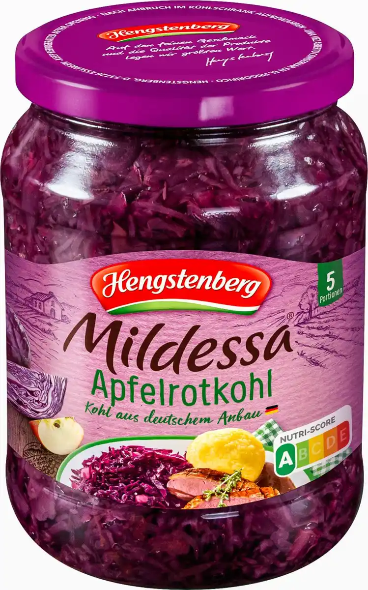 Bild 1 von HENGSTENBERG Mildessa Apfelrotkohl, 680-g-Glas